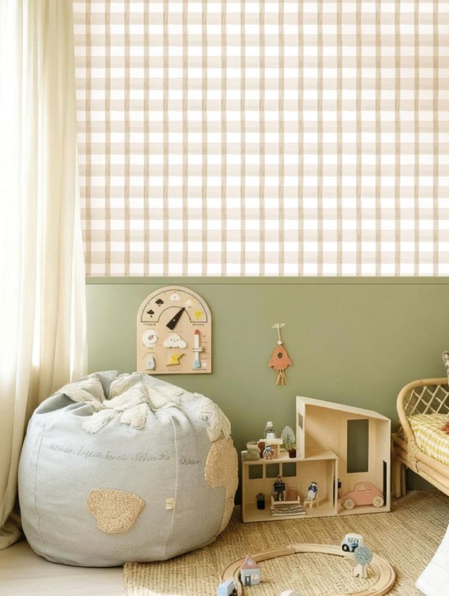 Tapéta, bézs, fehér, kockás, 4478, Momi, Parato by Cristiana Masi