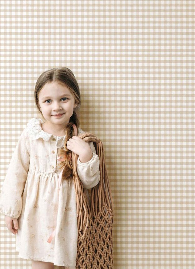 Tapéta, bézs, fehér, négyzetek, 4483, Momi, Parato by Cristiana Masi