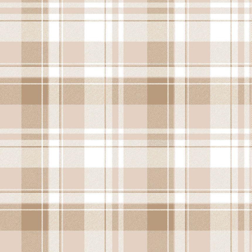 Tapéta, barna, bézs, kockás textil hatású, 4491, Momi, Parato by Cristiana Masi