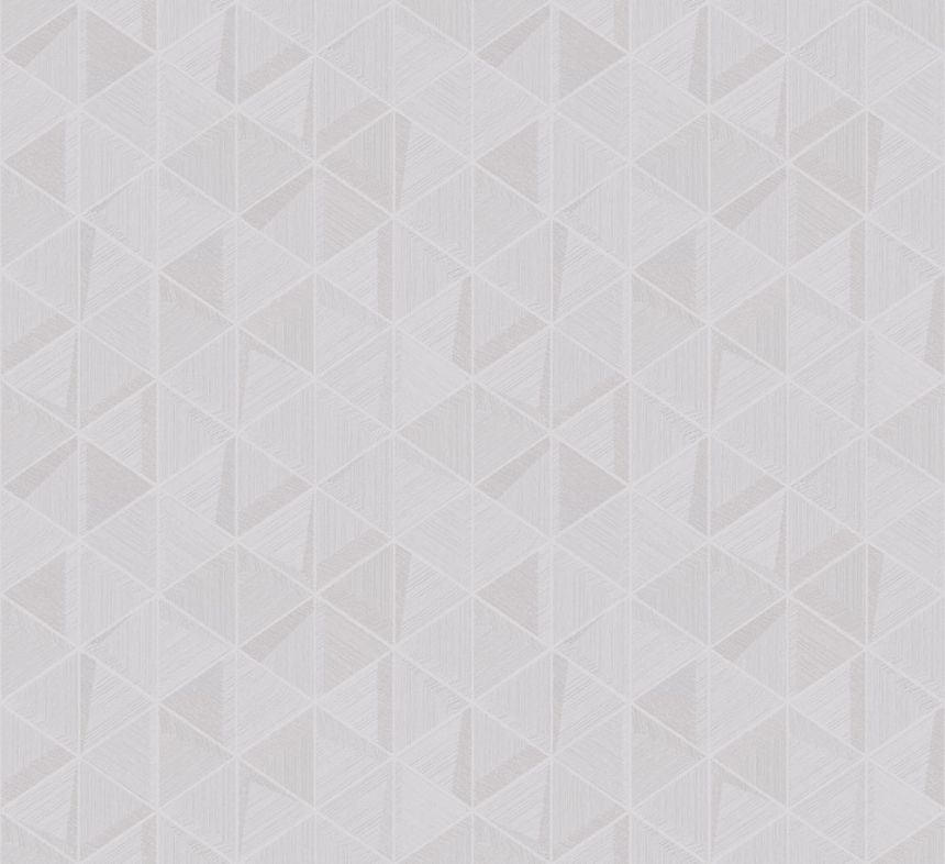 Tapéta, szürke, ezüst, háromszögek, TRA103, Traces, Masureel