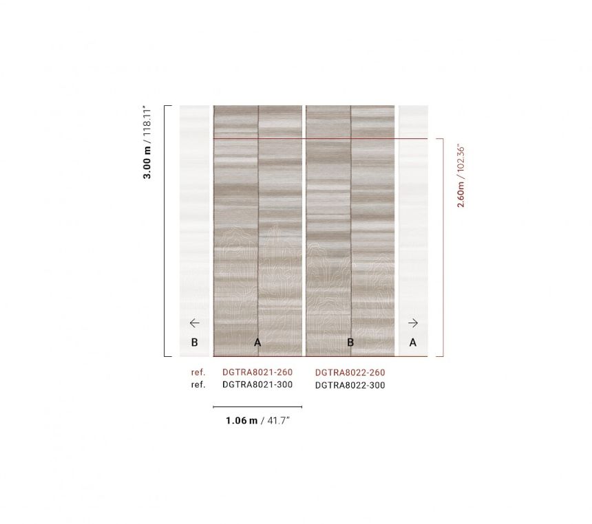 Fotótapéta, barna, szürke, csíkok, DGTRA8021-260, Traces, Masureel