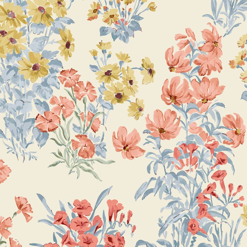 Tapéta, kék, piros, mezei virágok, 122742, Laura Ashley 4