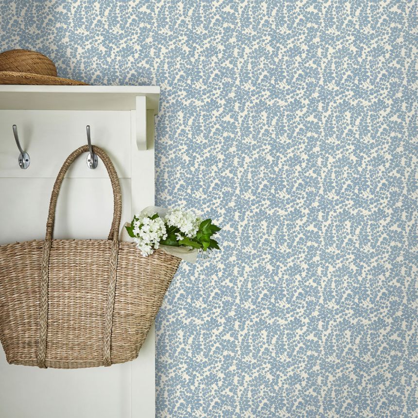 Tapéta, kék, fehér, levelek, 122743, Laura Ashley 4