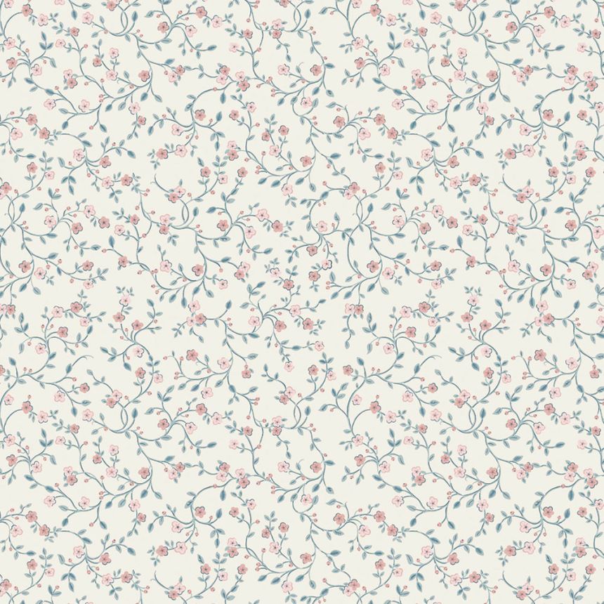 Tapéta, kék, rózsaszín, virágok, 122749, Laura Ashley 4