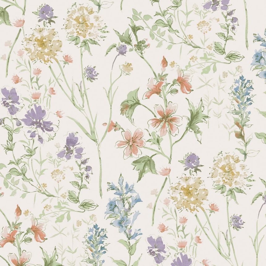 Tapéta, zöld, kék, vadvirágos rét, 122764, Laura Ashley 4