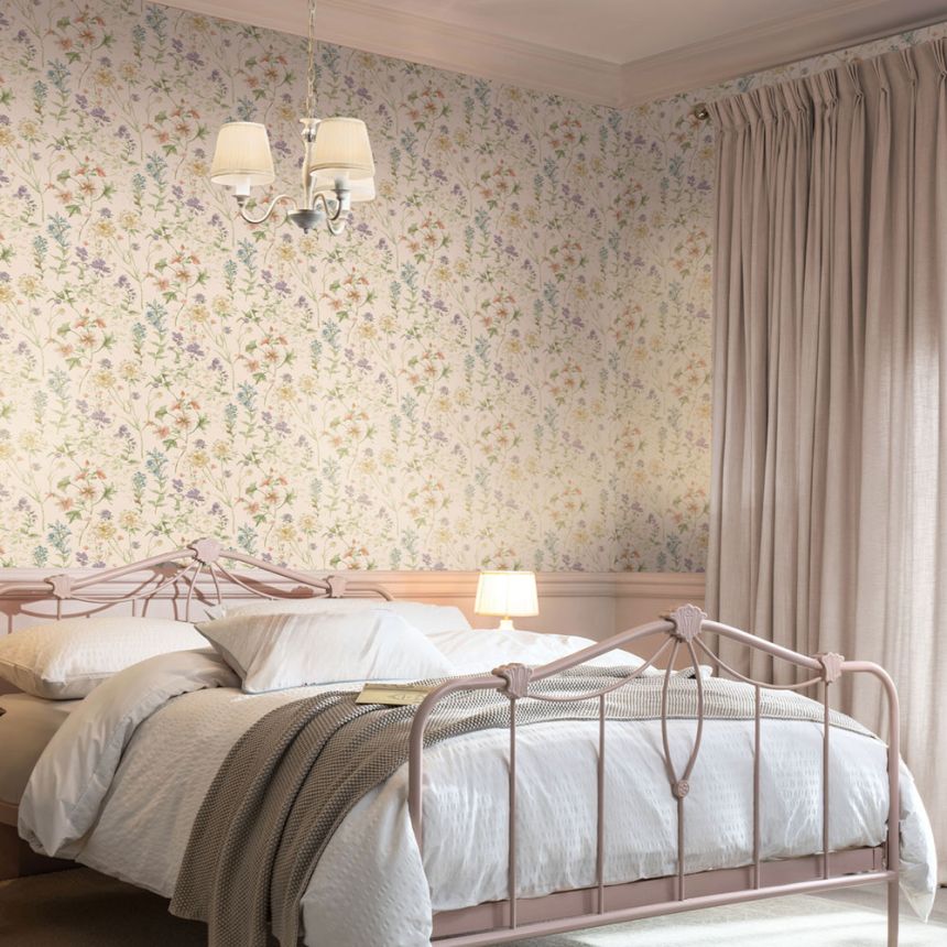 Tapéta, zöld, kék, vadvirágos rét, 122764, Laura Ashley 4