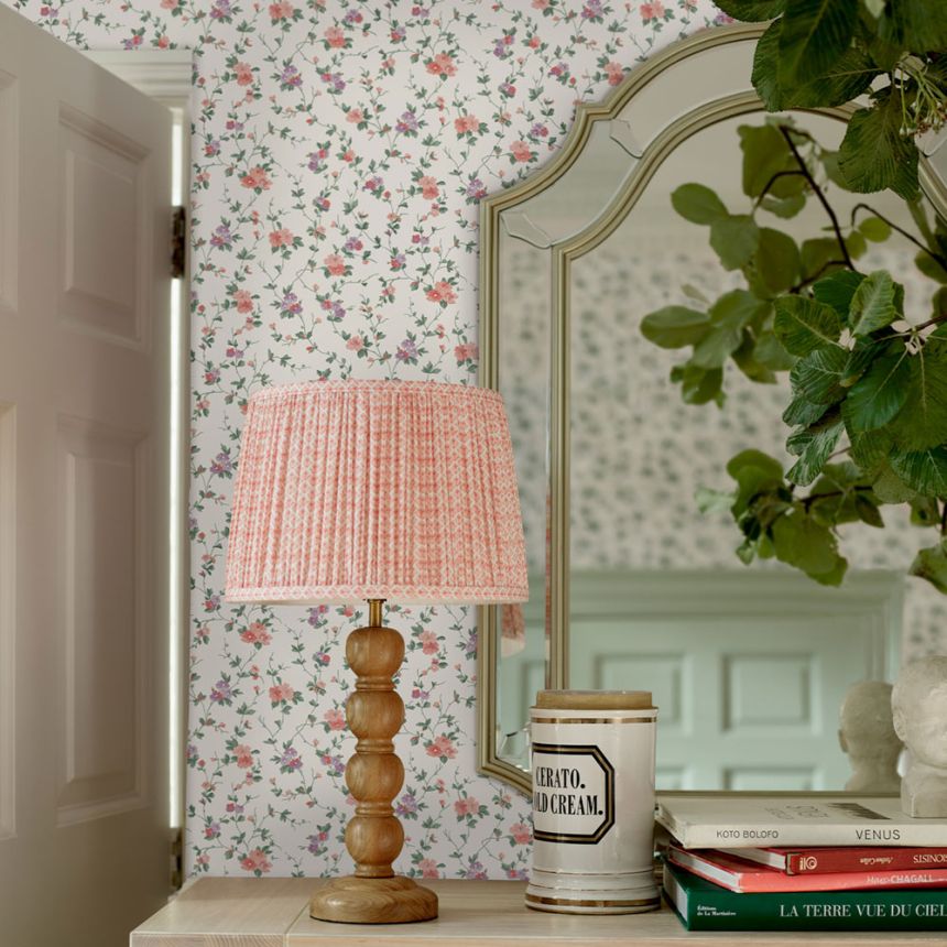 Tapéta, zöld, lila, virágok, 122765, Laura Ashley 4