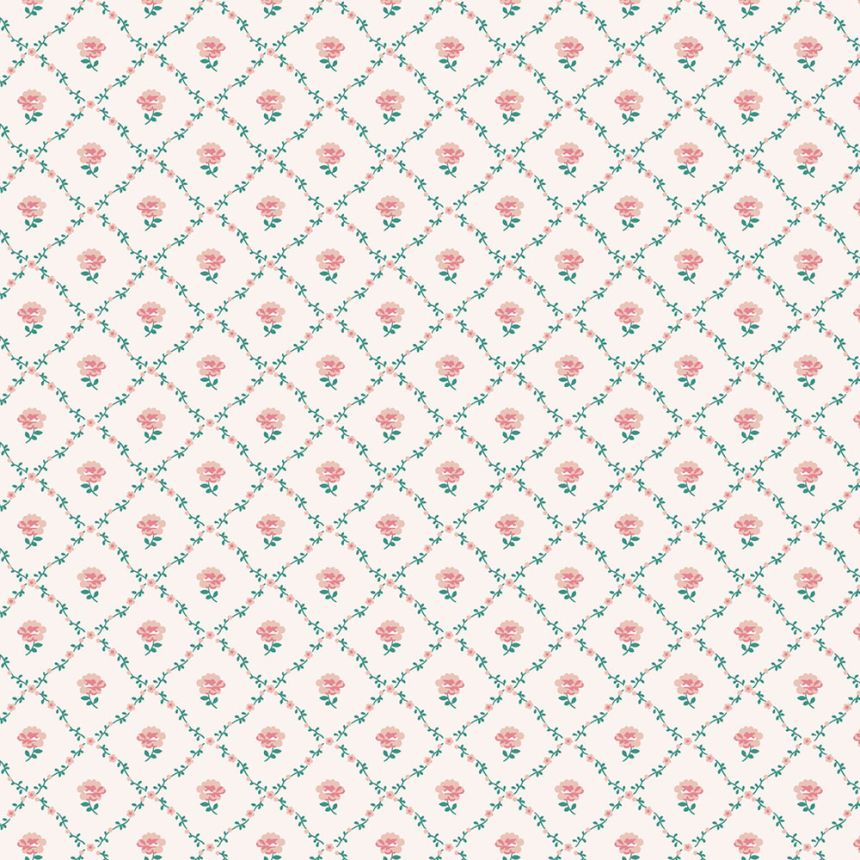 Tapéta, piros, zöld, rózsák, 122766, Laura Ashley 4