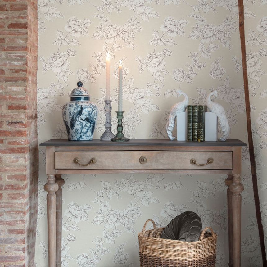 Tapéta, bézs, fehér, rózsák, 127387, Laura Ashley 4