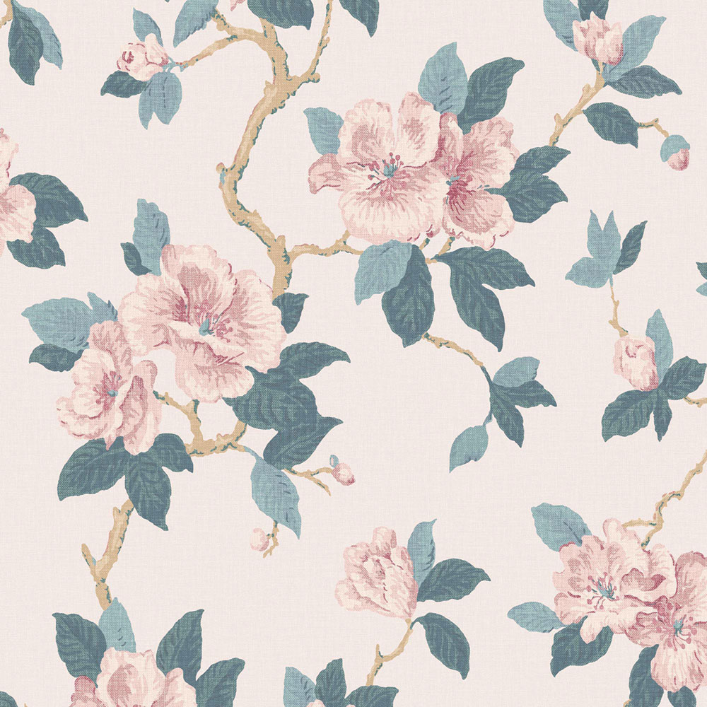 Virágmintás tapéta, rózsaszín, kék, 130096, Laura Ashley 4