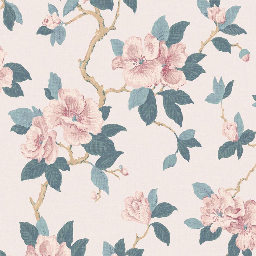 Virágmintás tapéta, rózsaszín, kék, 130096, Laura Ashley 4