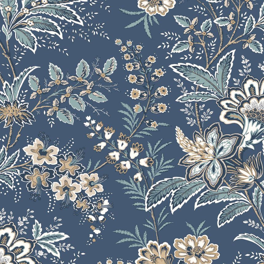 Tapéta, kék, bézs, virágok, 130097, Laura Ashley 4