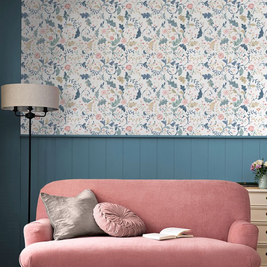 Tapéta, fehér, bézs, virágok, 130099, Laura Ashley 4