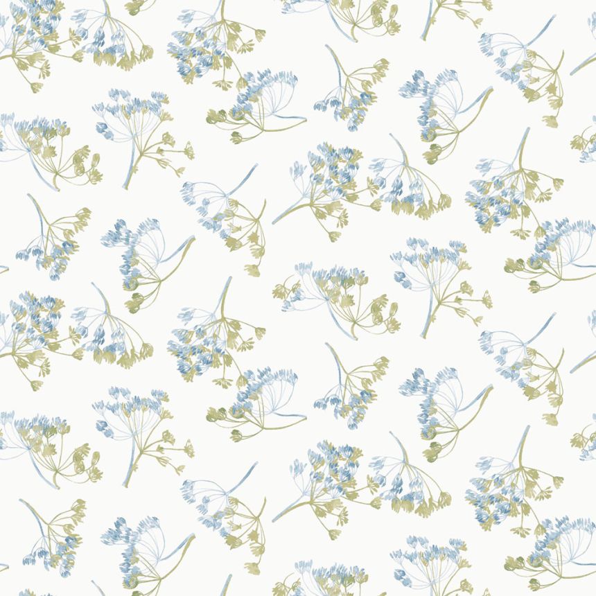Tapéta, fehér, kék, virágmintás, 130102, Laura Ashley 4