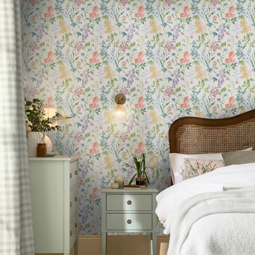 Tapéta, fehér, zöld, virágmintás, 130103, Laura Ashley 4