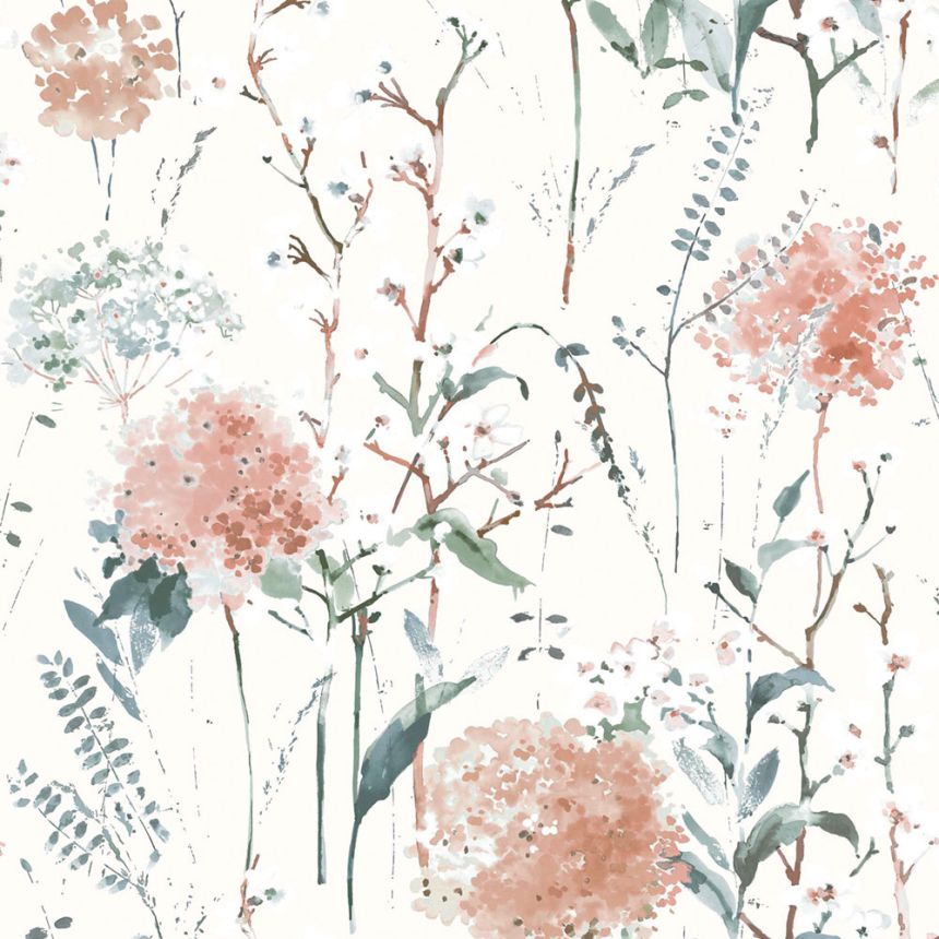 Tapéta, fehér, kék, virágmintás, 130104, Laura Ashley 4