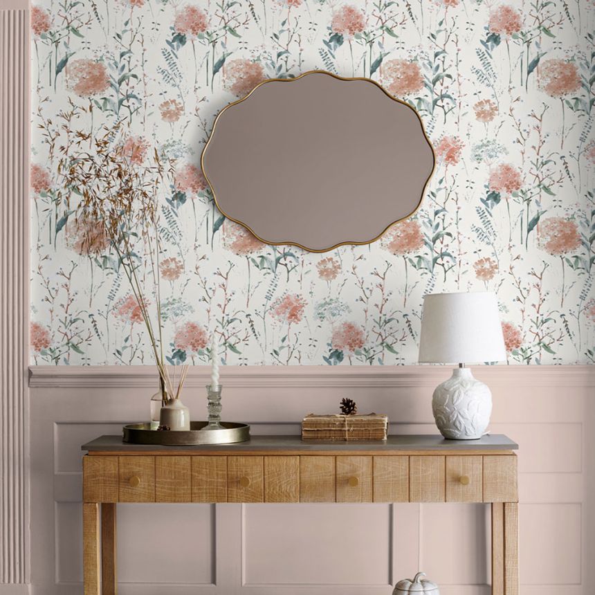 Tapéta, fehér, kék, virágmintás, 130104, Laura Ashley 4