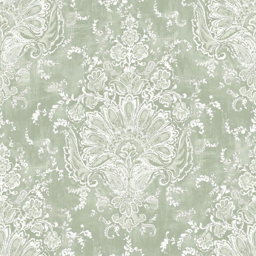 Kastélymintás tapéta, zöld, szürke, 130105, Laura Ashley 4