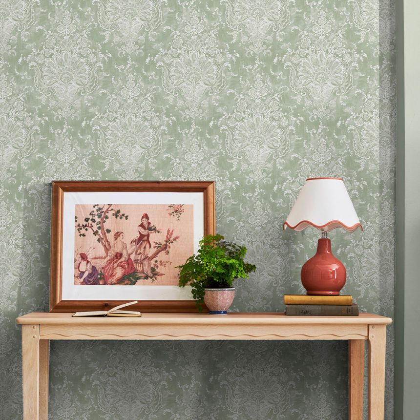 Kastélymintás tapéta, zöld, szürke, 130105, Laura Ashley 4