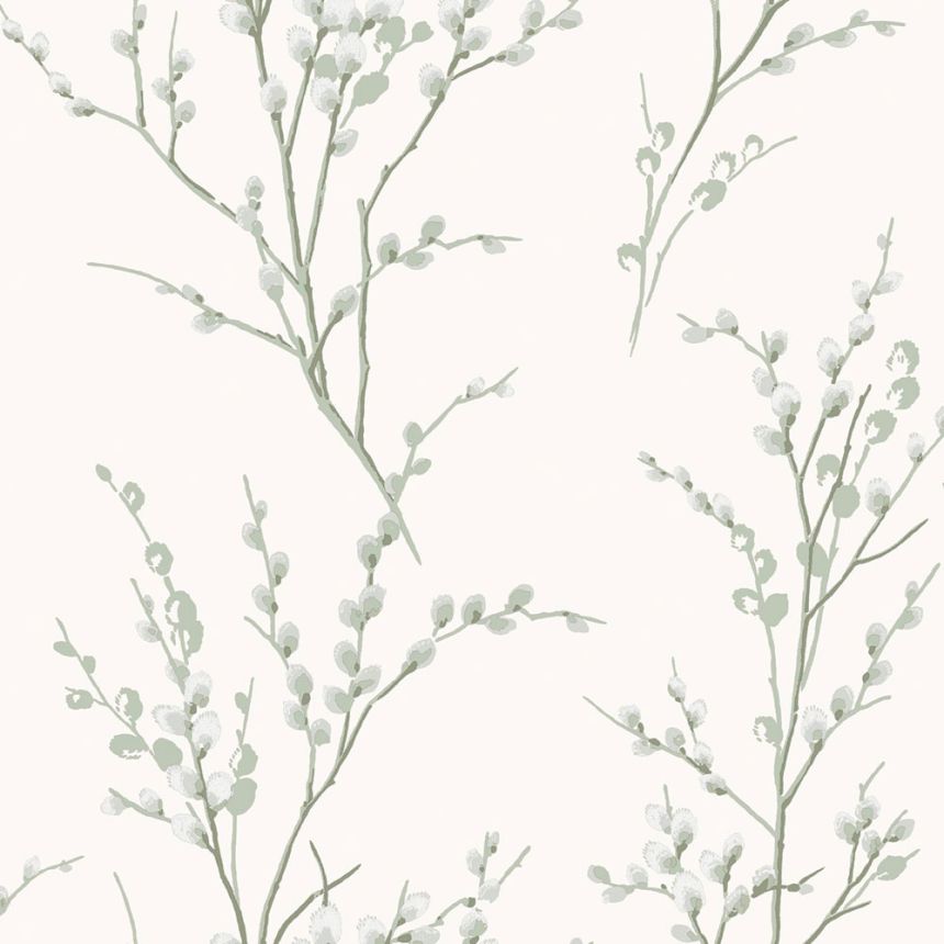 Tapéta, zöld, fehér, ágacskák, 130115, Laura Ashley 4