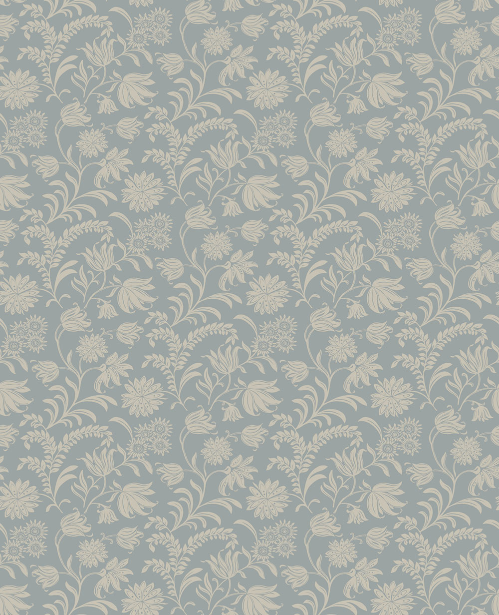 Tapéta, kék, szürke, virágmintás, 140317, Laura Ashley 4