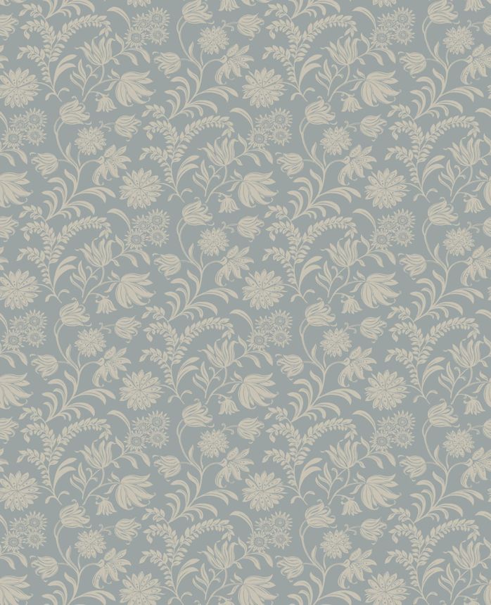 Tapéta, kék, szürke, virágmintás, 140317, Laura Ashley 4