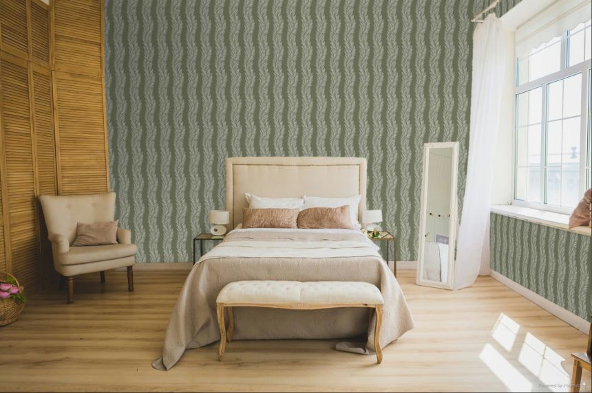 Tapéta, zöld, fehér, levelek, 140321, Laura Ashley 4