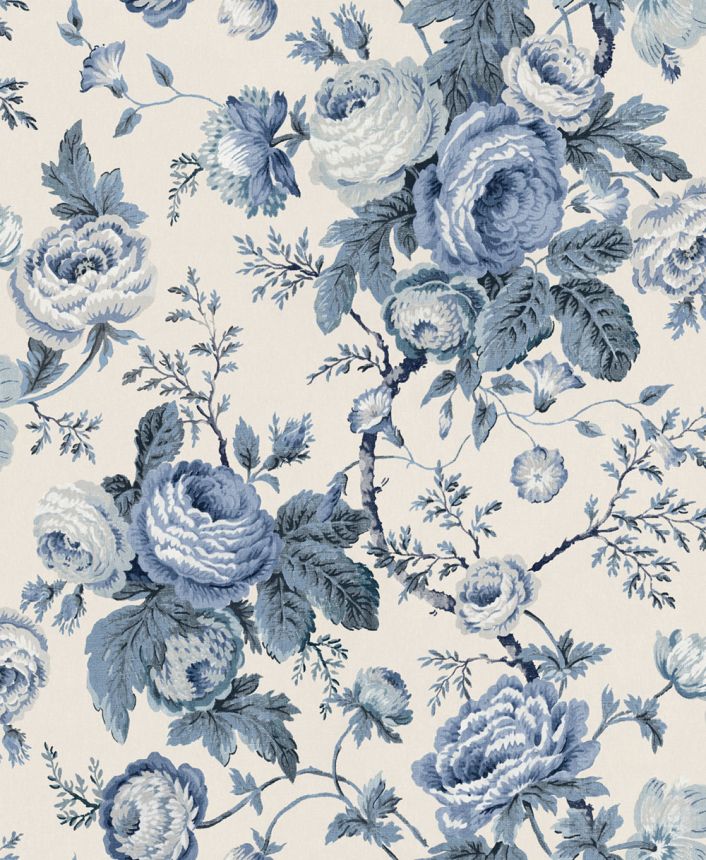 Tapéta, kék, fehér, virágmintás, 140324, Laura Ashley 4