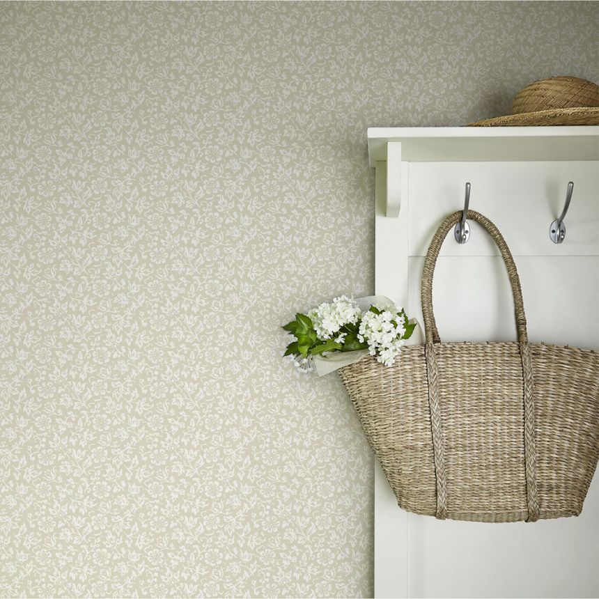 Tapéta, bézs-fehér, virágmintás, 140327, Laura Ashley 4