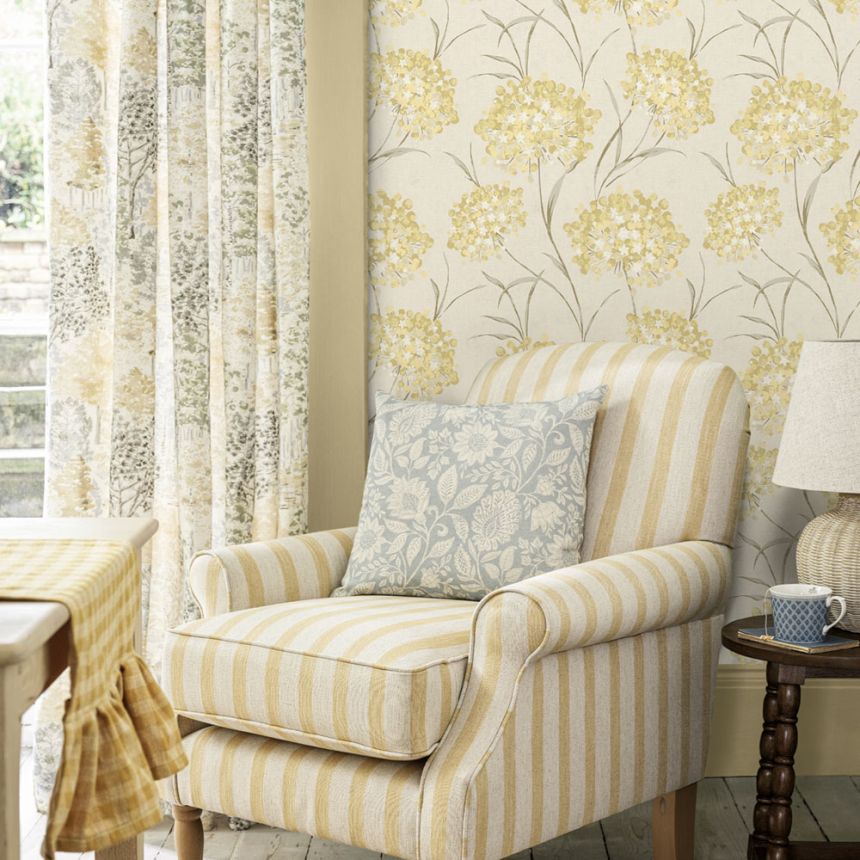 Tapéta, sárga, bézs, virágmintás, 140330, Laura Ashley 4
