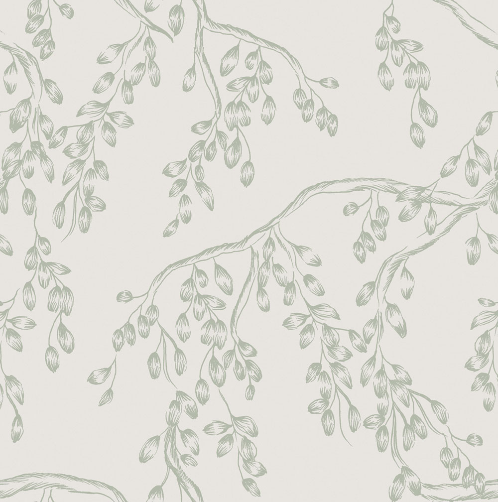 Tapéta, fehér-zöld, ágacskák, 140333, Laura Ashley 4