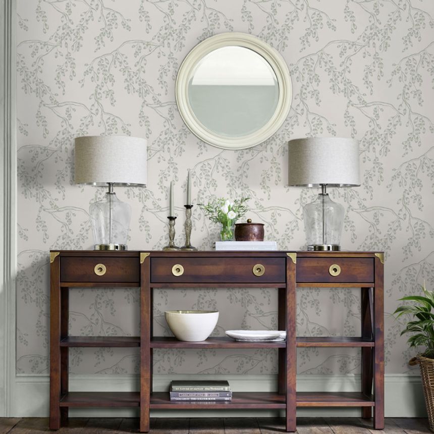 Tapéta, fehér-zöld, ágacskák, 140333, Laura Ashley 4