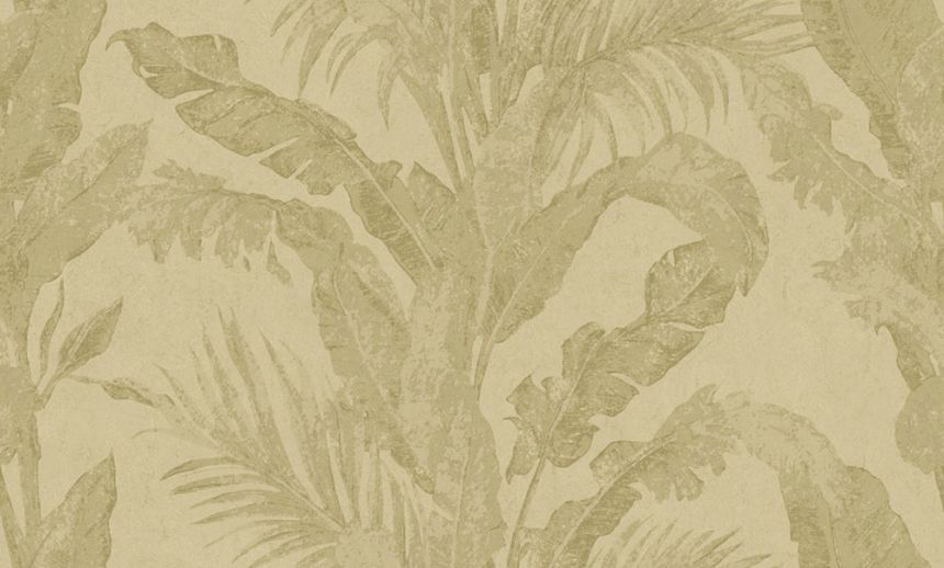 Luxus tapéta, zöld, arany, levelek, glettelt vakolat hatású, 6605, Metamorphosis, Parato by Cristiana Masi