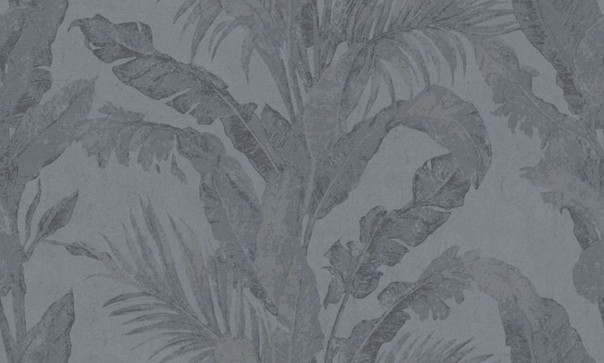 Luxus tapéta, kék, levelek, glettelt vakolat hatású, 6607, Metamorphosis, Parato by Cristiana Masi