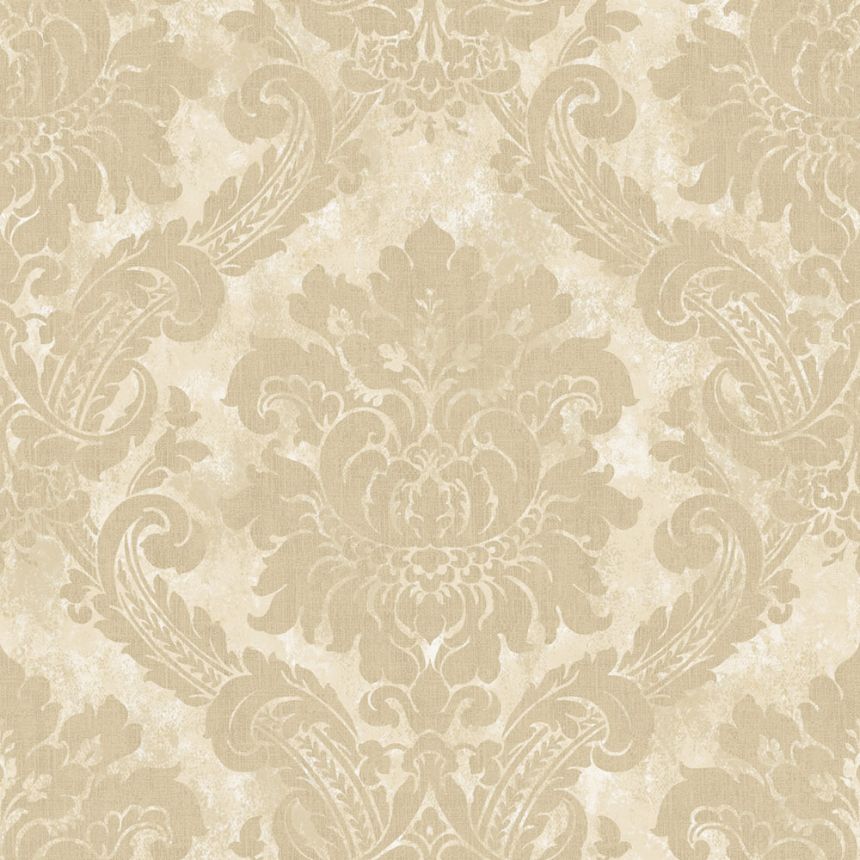 Tapéta, bézs, fehér, damasztminta, AU41002, Aurelia, Prestige Wallcoverings