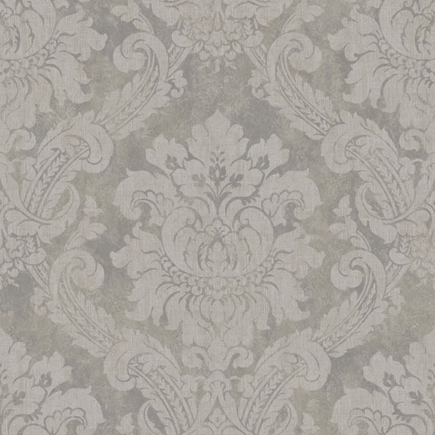Tapéta, szürke, fehér, damasztminta, AU41004, Aurelia, Prestige Wallcoverings