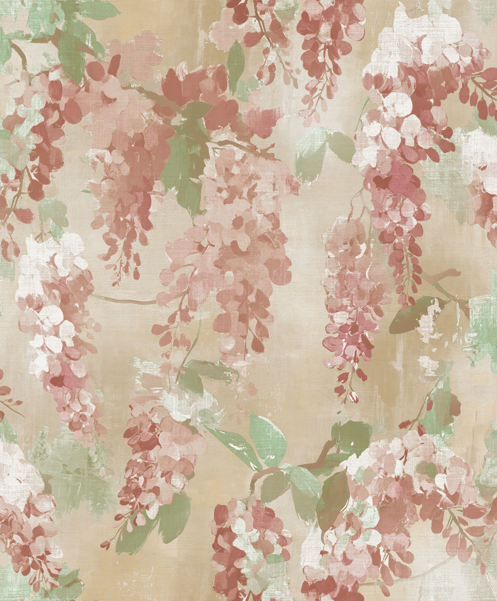 Tapéta, rózsaszín, bézs, virágok, ágak, AU41602, Aurelia, Prestige Wallcoverings