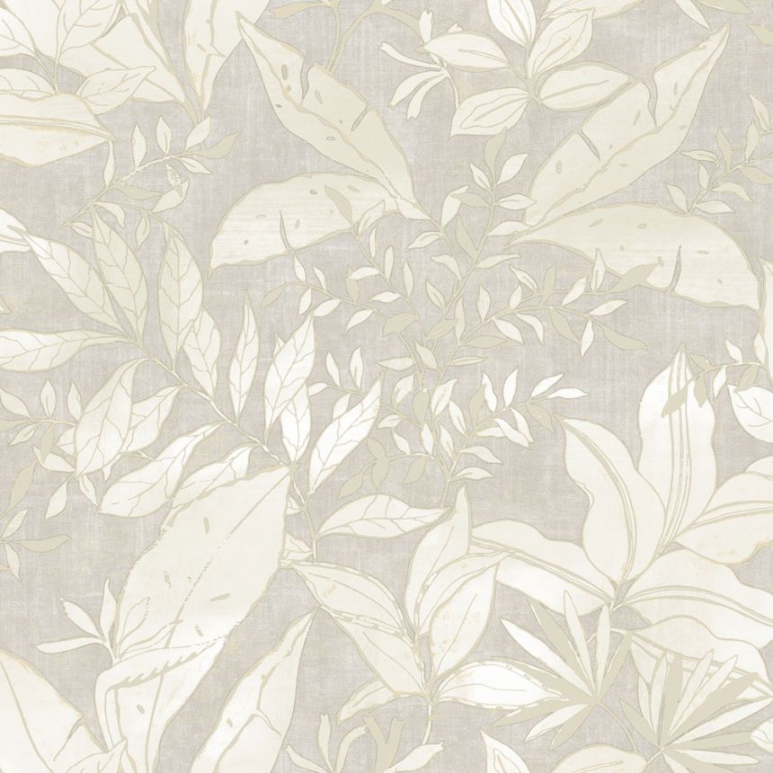 Tapéta, bézs, szürke, levelek és ágak, AU41701, Aurelia, Prestige Wallcoverings