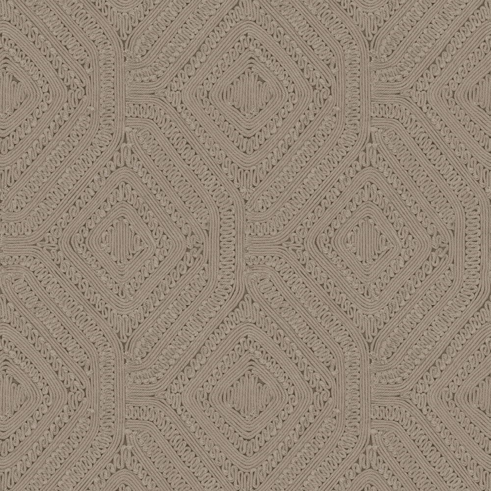 Geometrikus tapéta, barna, szürke, kötött anyag hatású, 140087, Abigail Ahern vol.1