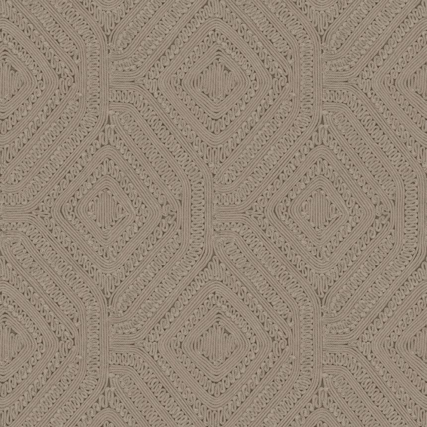 Geometrikus tapéta, barna, szürke, kötött anyag hatású, 140087, Abigail Ahern vol.1