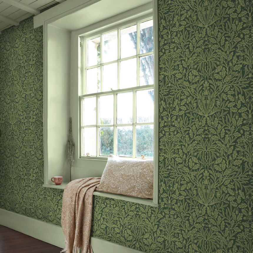 Tapéta, zöld, virágok, levelek, 140490, William Morris at Home vol. 2