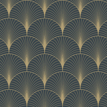 Sötétkék geometriai vlies tapéta 139231, Art Deco, Esta