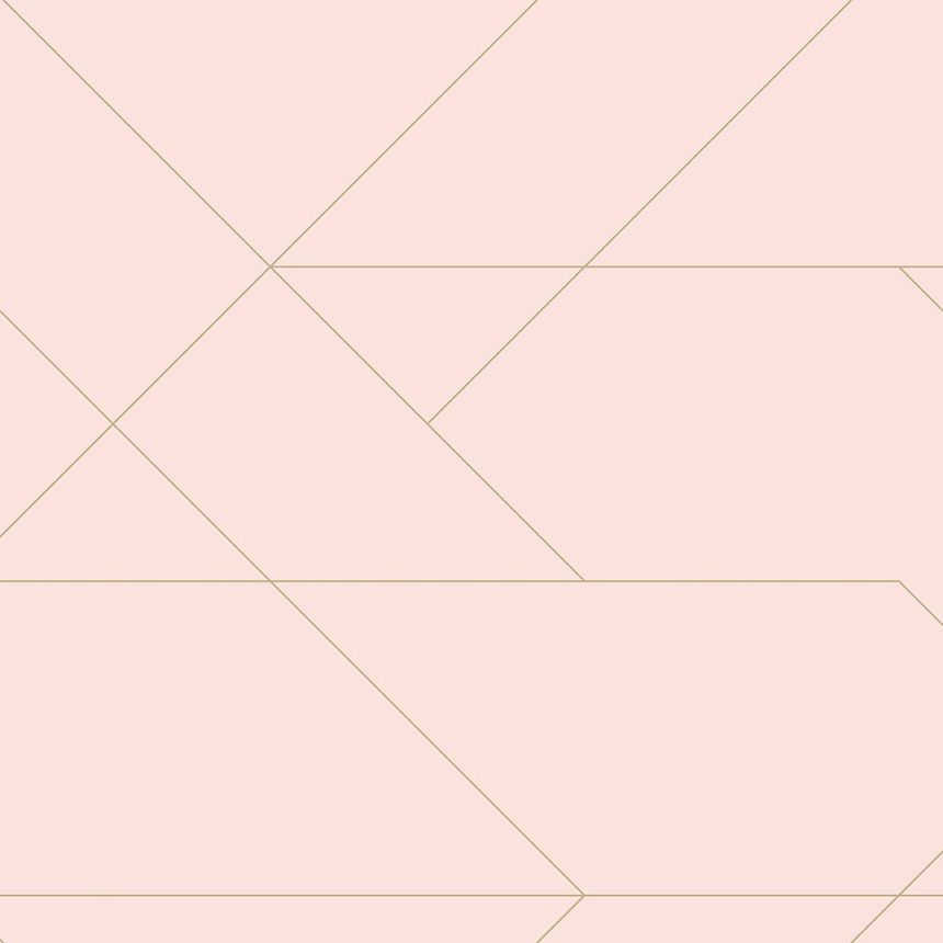 Rózsaszín, vlies tapéta geometriai vonalakkal 139211, Art Deco, Esta