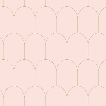 Rózsaszín geometriai vlies fali tapéta 139201, Art Deco, Esta