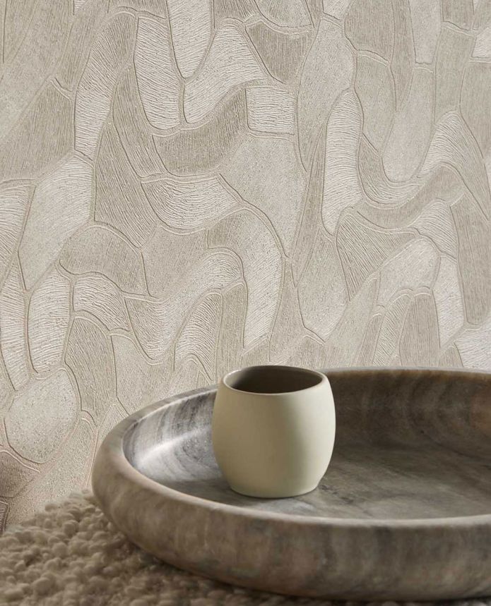 Geometrikus tapéta, homokszínű, kőhatású, 363211, Calm Crafted, Eijffinger