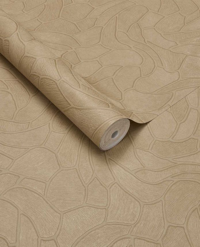 Geometrikus tapéta, narancs-bézs, kőhatású, 363214, Calm Crafted, Eijffinger