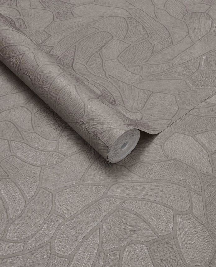 Geometrikus tapéta, szürke-barna, kőhatású, 363216, Calm Crafted, Eijffinger