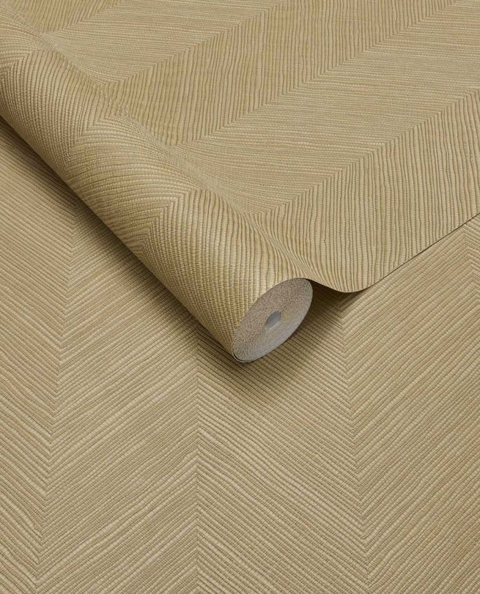 Geometrikus tapéta, barna-sárga, gyékényhatású, 363237, Calm Crafted, Eijffinger