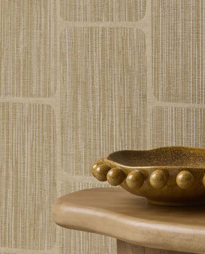Geometrikus tapéta, homoksárga, 363251, Calm Crafted, Eijffinger