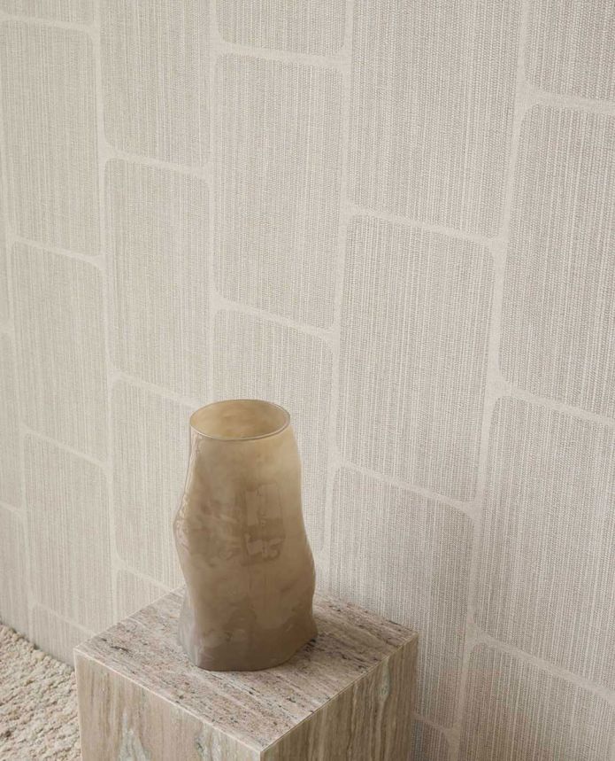 Geometrikus tapéta, krémszínű-szürke, 363252, Calm Crafted, Eijffinger